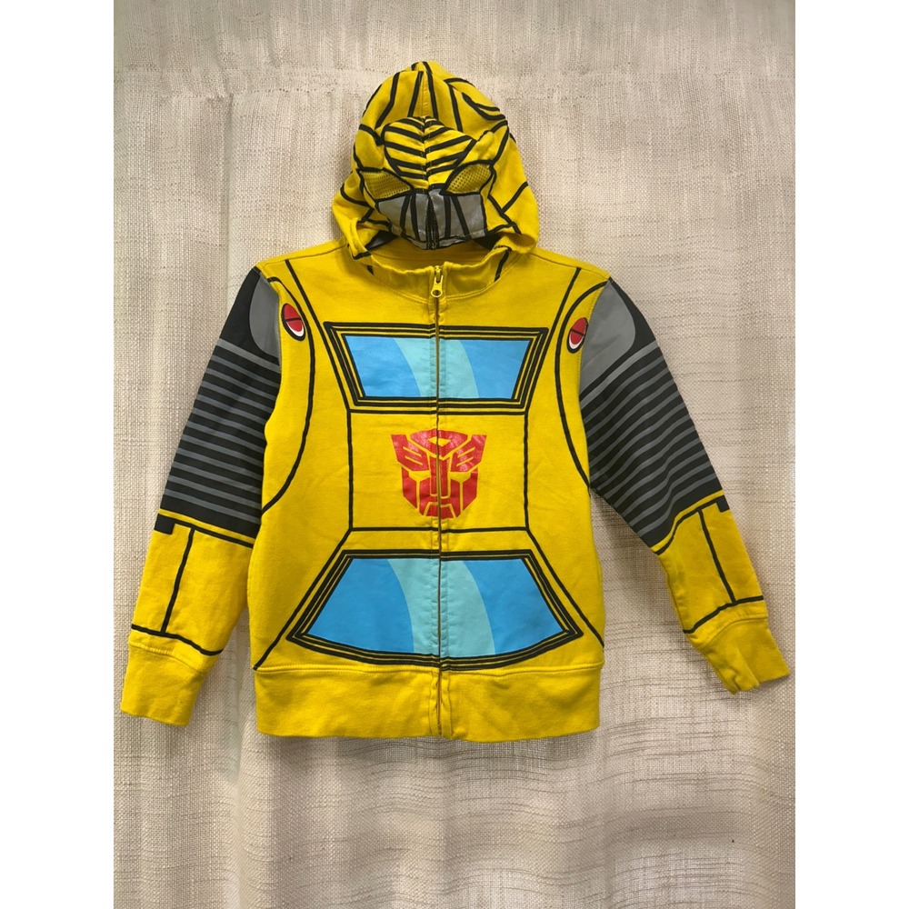 Transformers Boys 4 Bumblebee Hoodie Sweatshirt Costume Face Mask Full Zip
